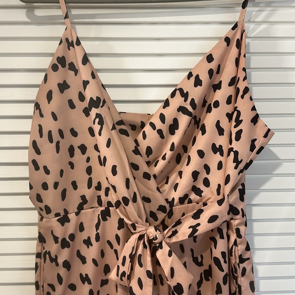 Animal print jumpsuit / romper, wide leg